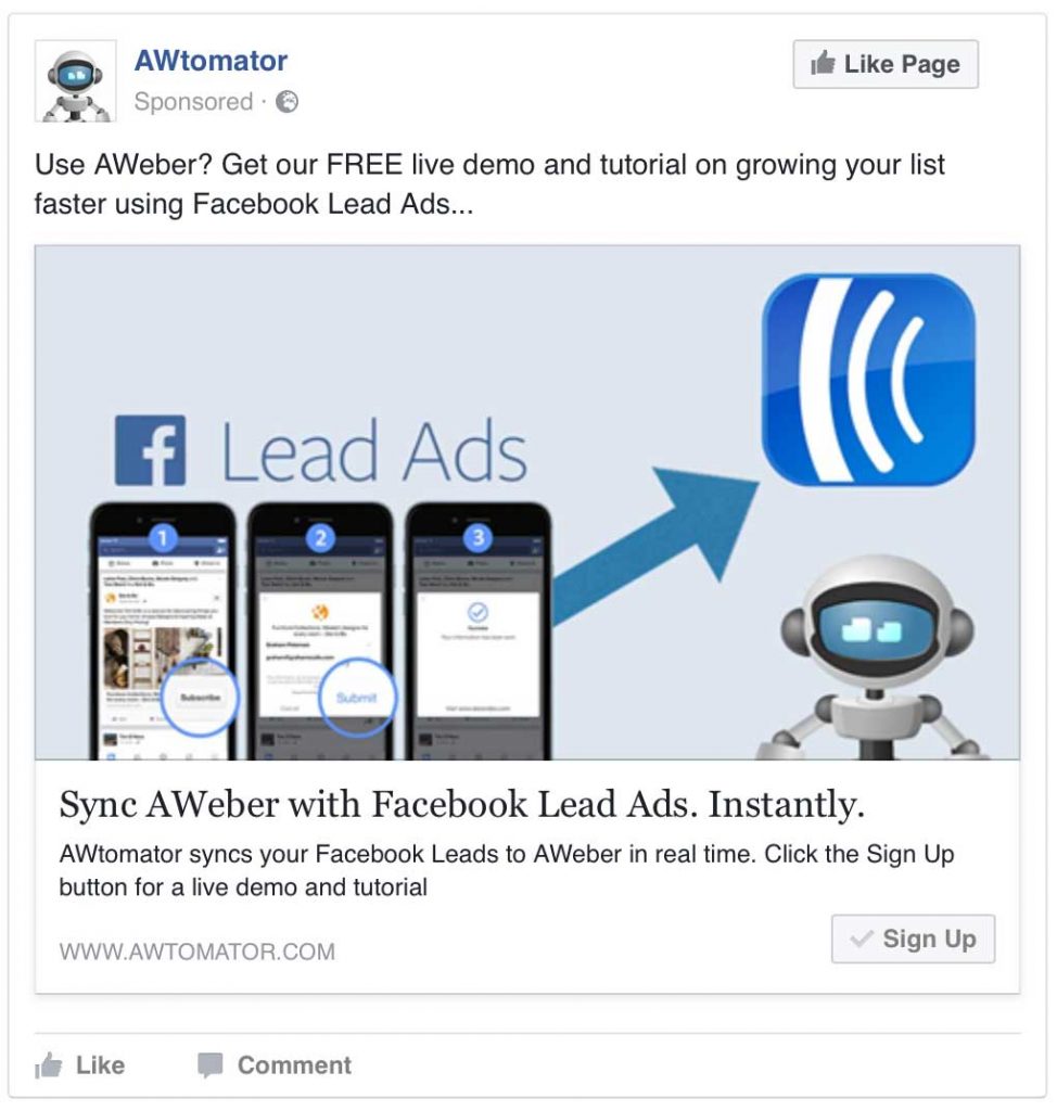 Click the image for the Live Lead Ad