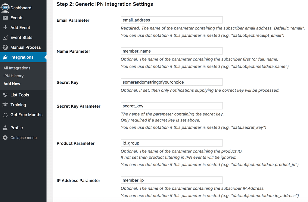 New Feature: 3rd Party Integrations 3 aweber integration - smf integration step1b