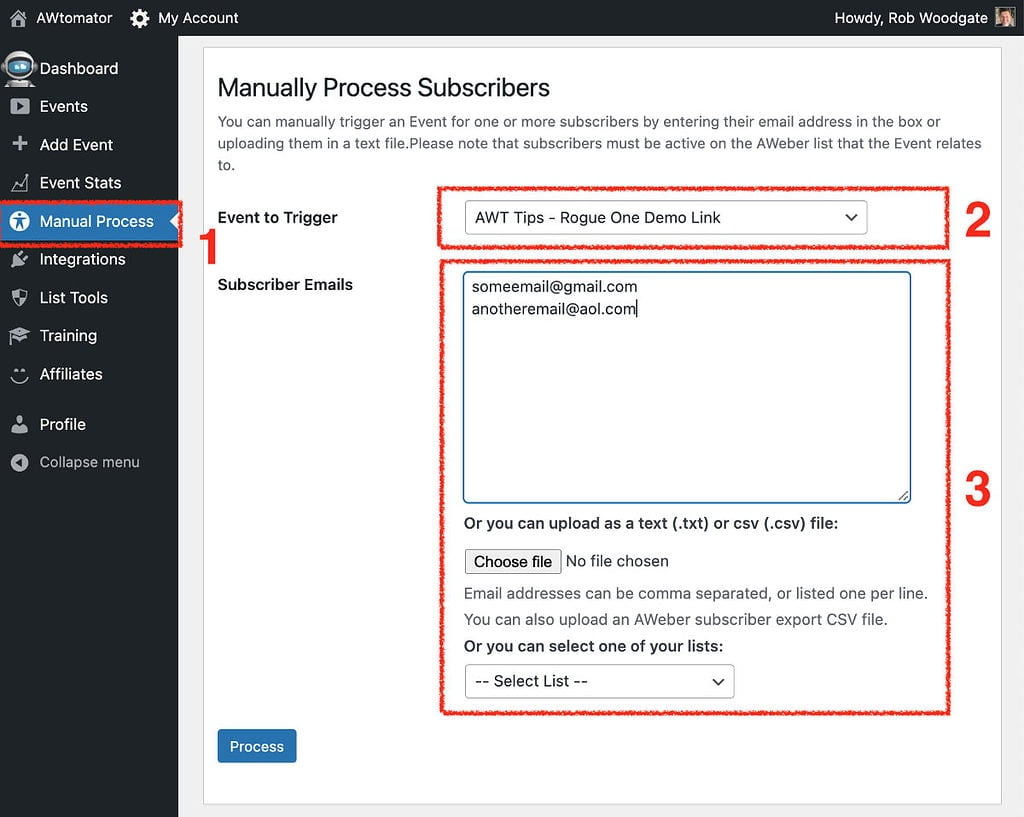 Manual Process Feature