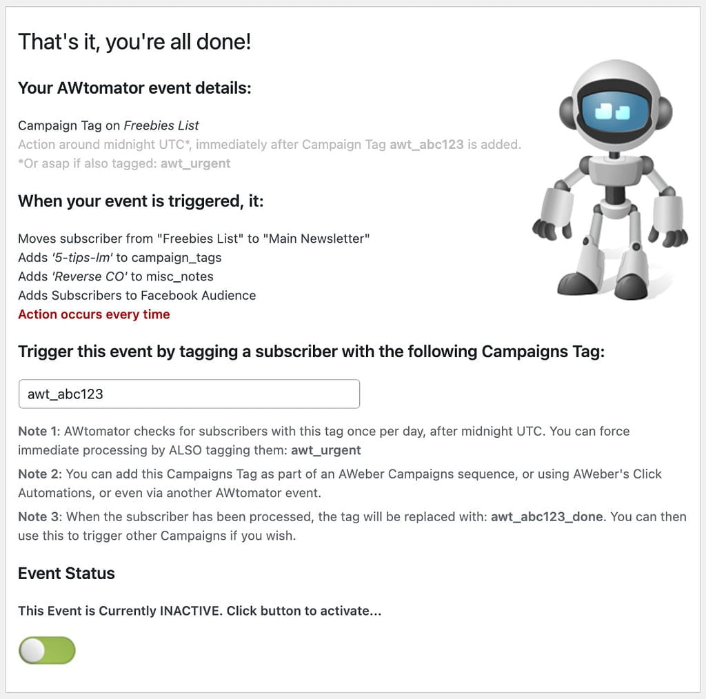 How To Perform An Action When A Subscriber Clicks An Email Link 3 Tag Event Summary
