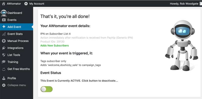 How To Integrate Payhip With AWeber Campaigns 7 An example IPN event